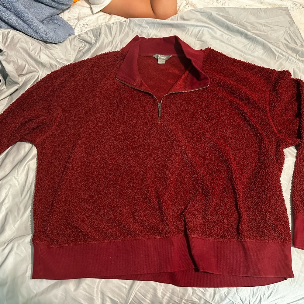 Crewneck half zip hoodie